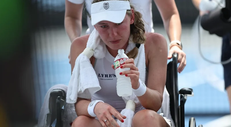Alexandrova collapses on court during defeat as Memphis heat takes toll